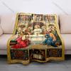 1PC Religious Last Supper Artwork Print Believer Pray Blanket Warm Soft Flannel Material Suitable for All Seasons Luxury Gift