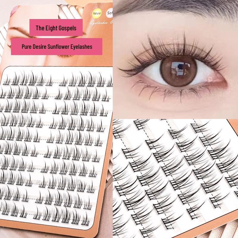 Lazy Trilogy Sunflower False Eyelashes: Pure Wild Fox Series, Little Devil & Small Flame Lower Lashes.