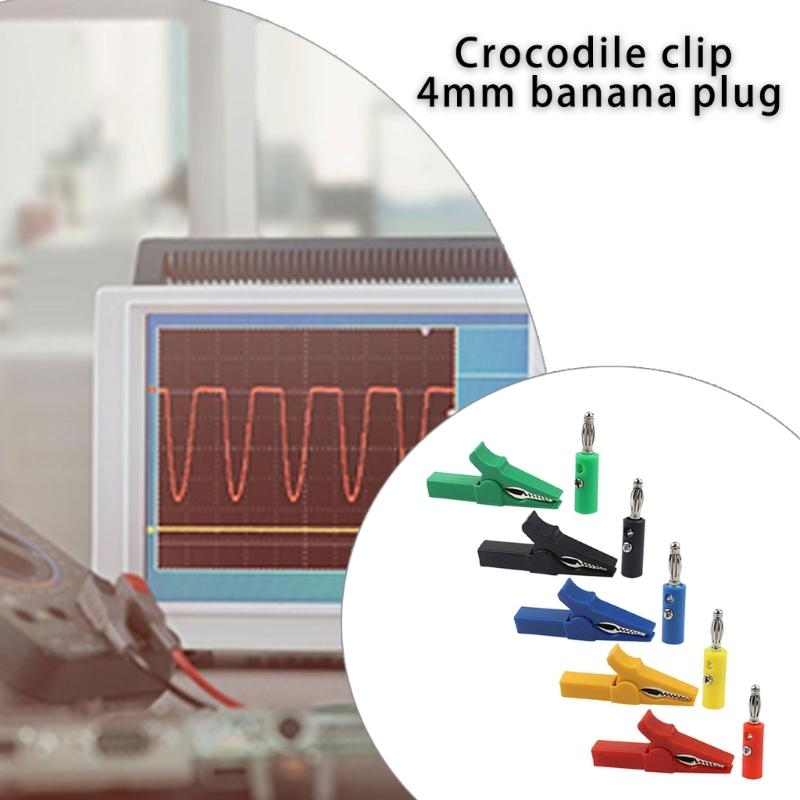 Alligators Clip Banana Plug Test Probes Leads Cable Probes Connectors 4mm Banana Plug Cable Clip Insulated Electric Clip