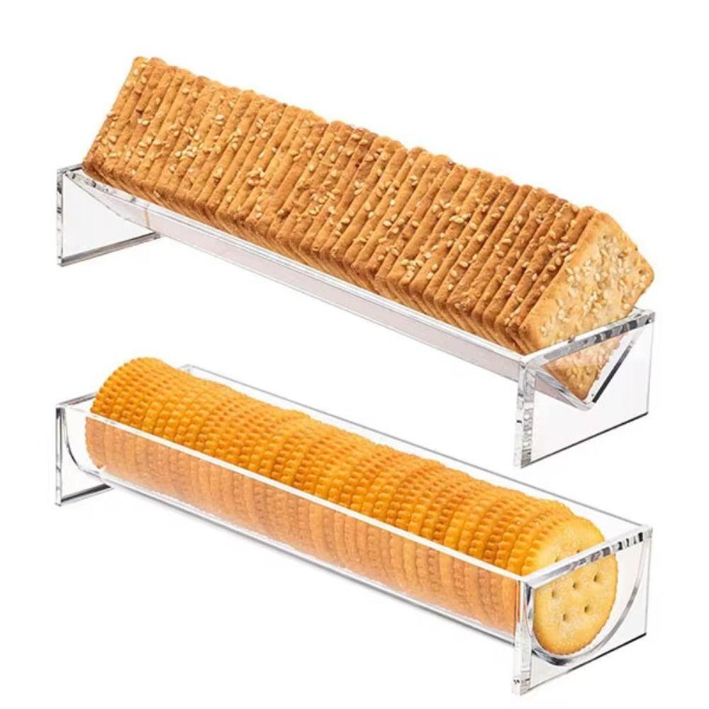 1/2Pcs Clear Cracker Serving Tray U/V Shape Cookie Display Stand Snack Serving Tray Picnic