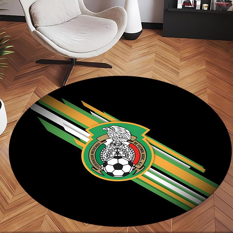México (1) Round Office Rug Decorative Floor Rug for Office Bedroom Living Room and Home Space