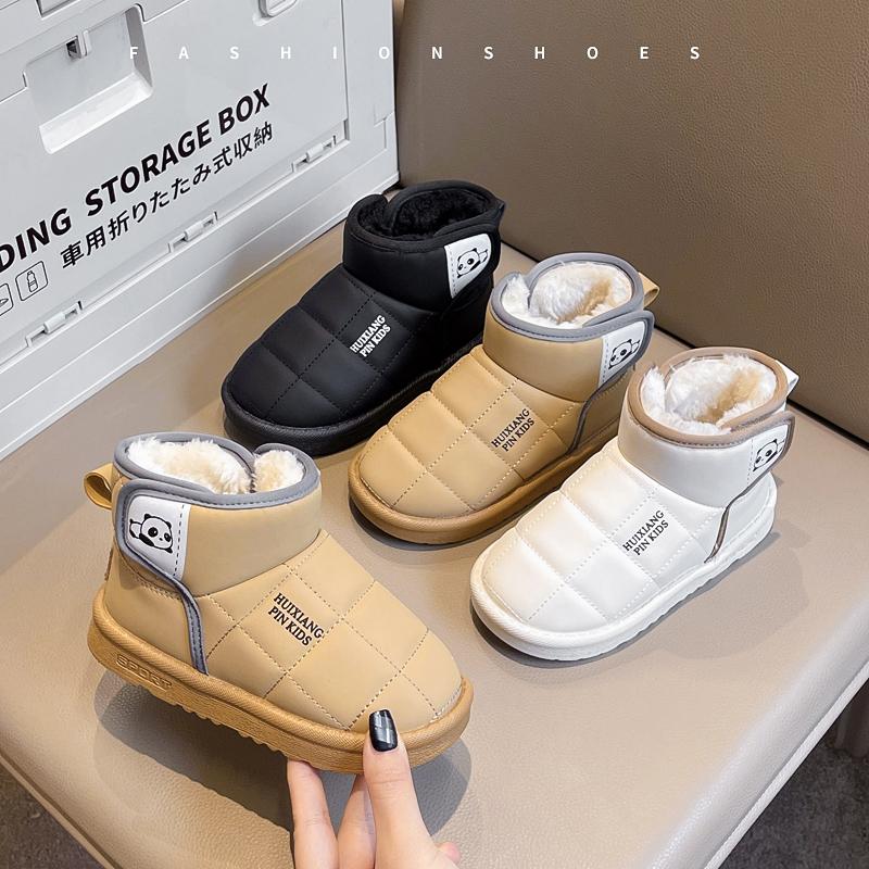 

Children s Snow Boots New Winter Girls Plus Velvet Short Boots Boys Thick Cotton Boots Warm Waterproof Baby Shoes 26 белый