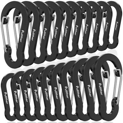 Pullther Carabiner Small 5cm Ultra Light Aluminum Alloy Outdoor Guy Rope Carabiner Fishing 20 Pieces Rust-Free