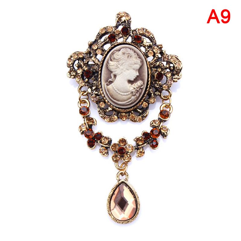  Cameo Vintage Brooches For Women Queen'S Cameo Beauty