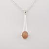 Peach Moonstone Gemstone 925 Sterling Silver Handmade Jewelry Women Pendant 1.79" PP-69-25