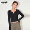 MJ STYLE Women's Slim Fit V-Neck Long Sleeve T-Shirt