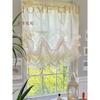 French Lace Balloon Curtain Champagne Sheer Ruffle Roman Shade Rod Pocket Half Curtain Kitchen Small Window Cafe Valance Elegant Decor