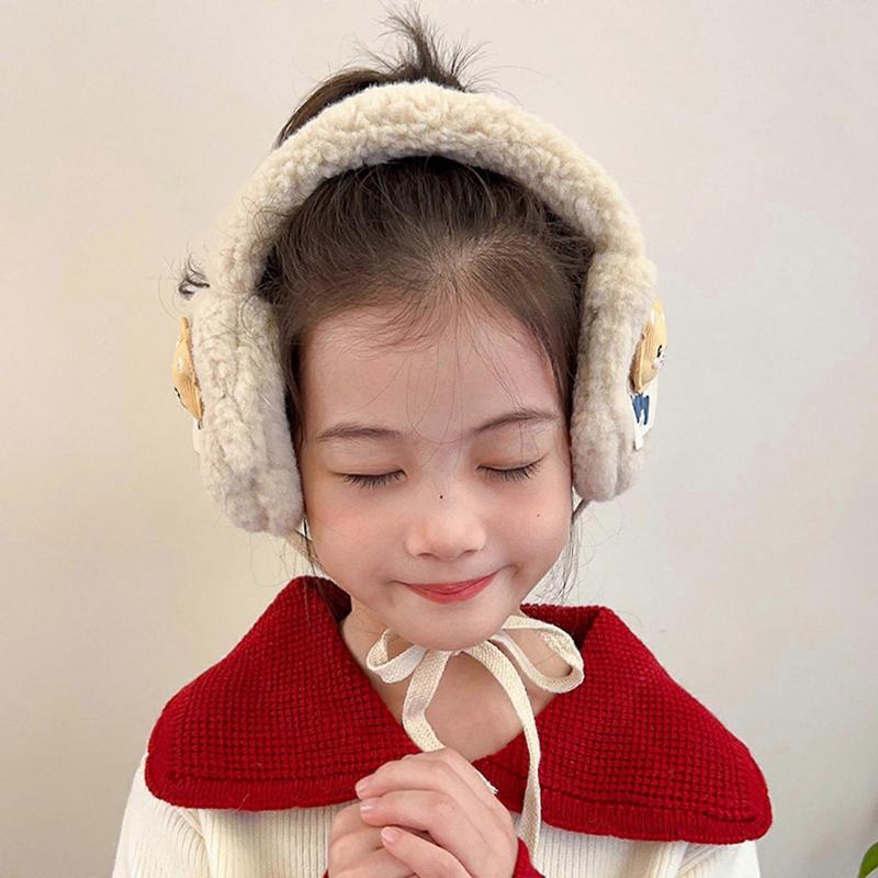 Winter Earmuffs Cartoon Thicked Warm Ear Muff Neckerchief Comfortable Ear Protectors War Warmer with Adjustable Strap  Yellow