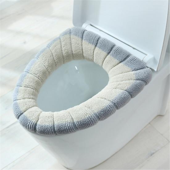 2Pcs Universal Soft Washable Thick Toilet Seat Cover Home Hotel Closestool Pad
