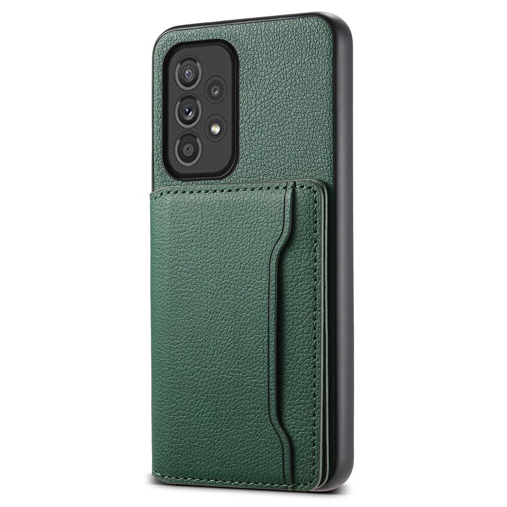 For Samsung Galaxy A33 5G Card Slots Case Kickstand TPU+PC+PU Phone Cover