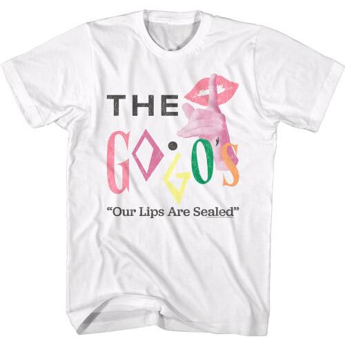 

The GoGo#039s Lips Are Sealed TShirt White Unisex T-Shirt XXL