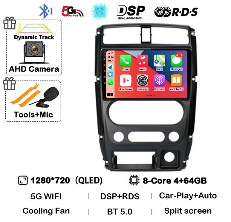 Android 14 Carplay Auto Car Radio For Suzuki Jimny 3 2005 - 2019 Multimedia Video Player Navigation GPS Stereo WIFI+4G Head Unit
