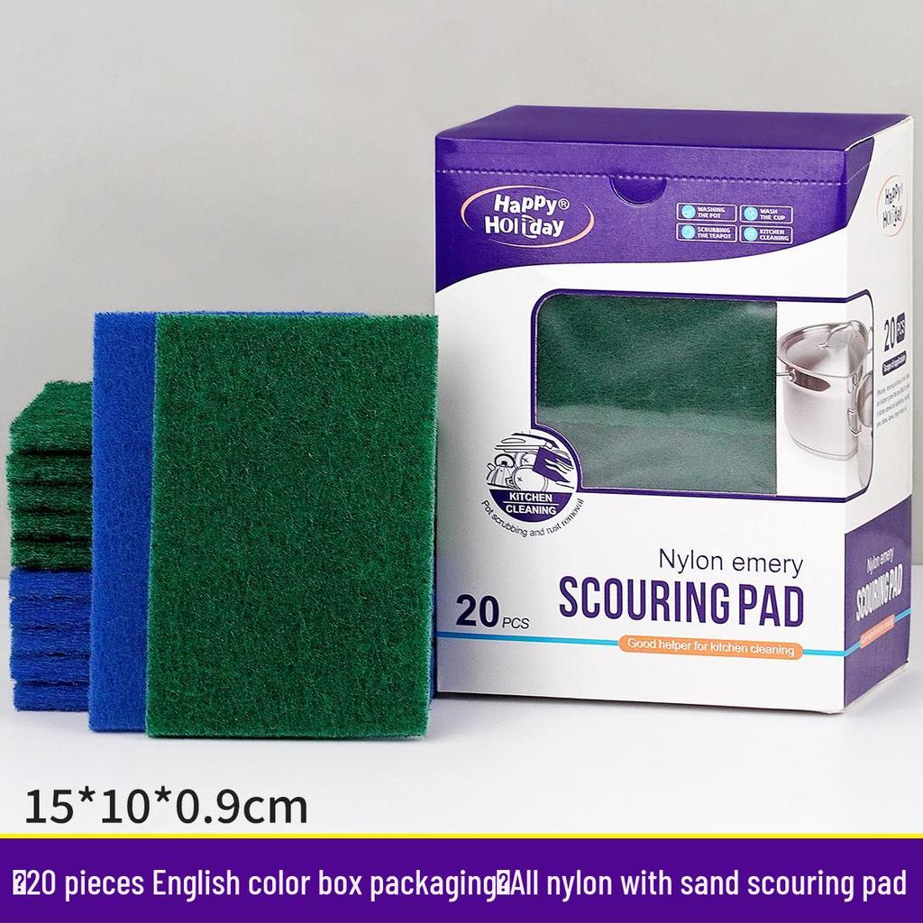 Nylon Kitchen Cleaning Set: Abrasive Scouring Pad, Rust Remover, Dish Brush, Pot Cleaner, and Cleaning Cloth