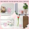 Design Featuring A Pink Room Decor, An Inspirational Gift for Women, Playful Aesthetic with Bow Dorm Decor, Female Office Decoration 
