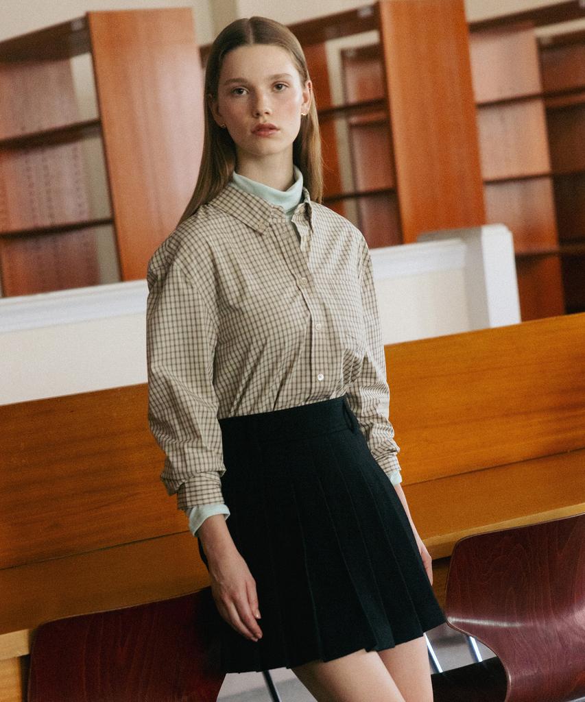 Tudument Tailored Wool Mini Skirt Black