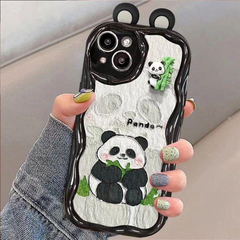 3D kreslený ucho roztomilý panda hračka řetízková pouzdro pro VIVO Y03 Y28S Y39 Y19S Y17S Y22S Y36 Y04 Y21 Y33S Y21S Y15S Y15A V29 V30 Pro kryt