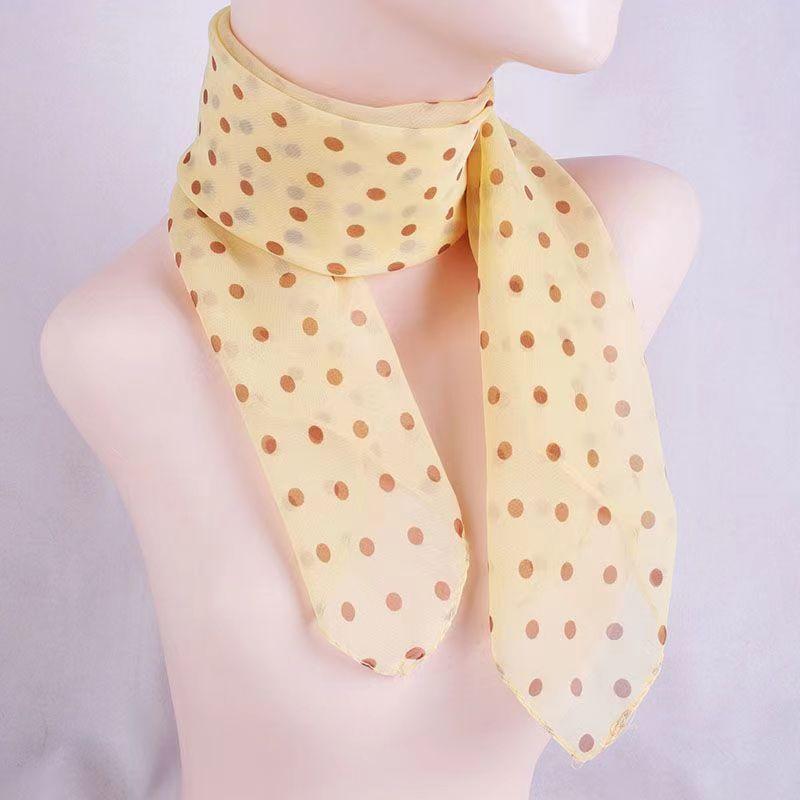 Женский весенне-летний мягкий шифоновый шелковый шарф-манишка с принтом, декоративный квадратный платок 65×65 CM