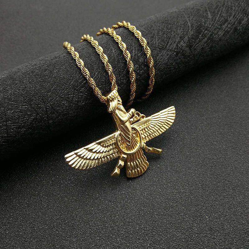 European, American and Persian Jewelry, Gold-plated Zoroastrian Pendant Necklace 2026 60CM