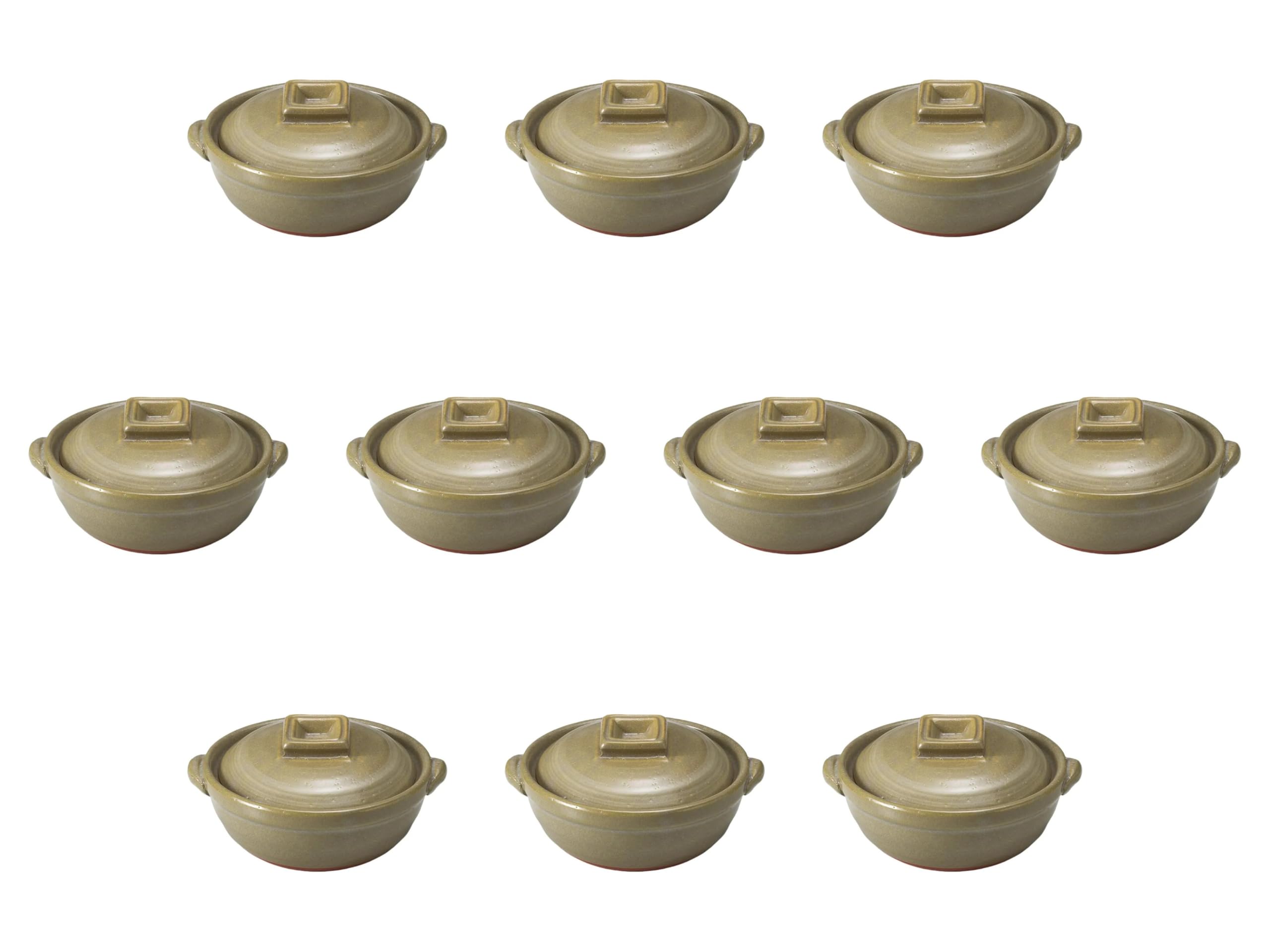 

Set of 10 White Brushed 4 Pots x x Earthenware Banko Direct Setomonohonpo Kyoto-style No. [14 12.5 7cm] Single-Serving Pot, Ware, Fire,