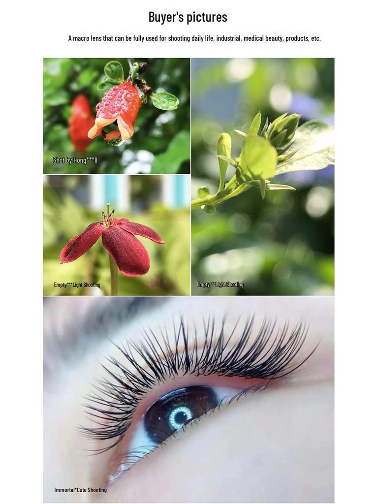 Motor Weisen HD Mobile Macro Lens for Jewelry, Flowers, Nail Art, and Eyelash Photography