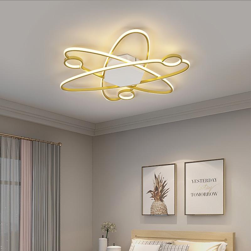 Black Gold Modern LED Ceiling Chandelier - Aluminum Acrylic Material for Bedroom, Dining Room, Living Room, Study, Loft & Hall