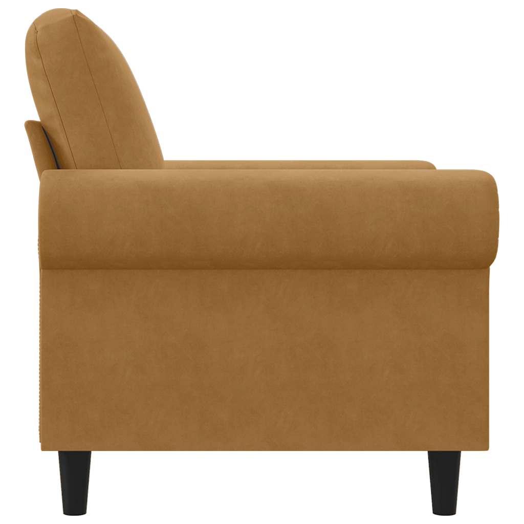 Vidaxl Armchair, Brown, 60 Cm, Upholstered In Velvet
