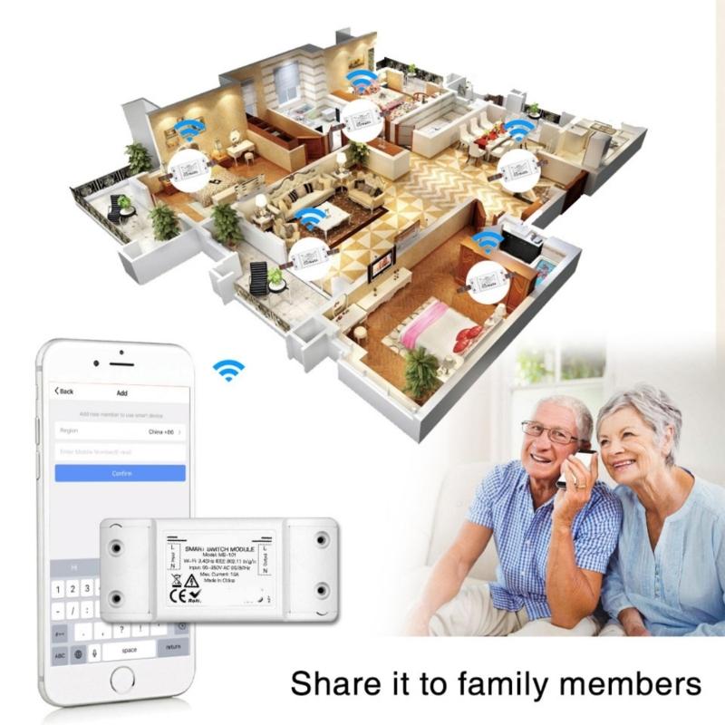 WiFi Intelligent Home Switching Remote Control AC90-250V 10A Relays Universal Breaker Support Voice Control