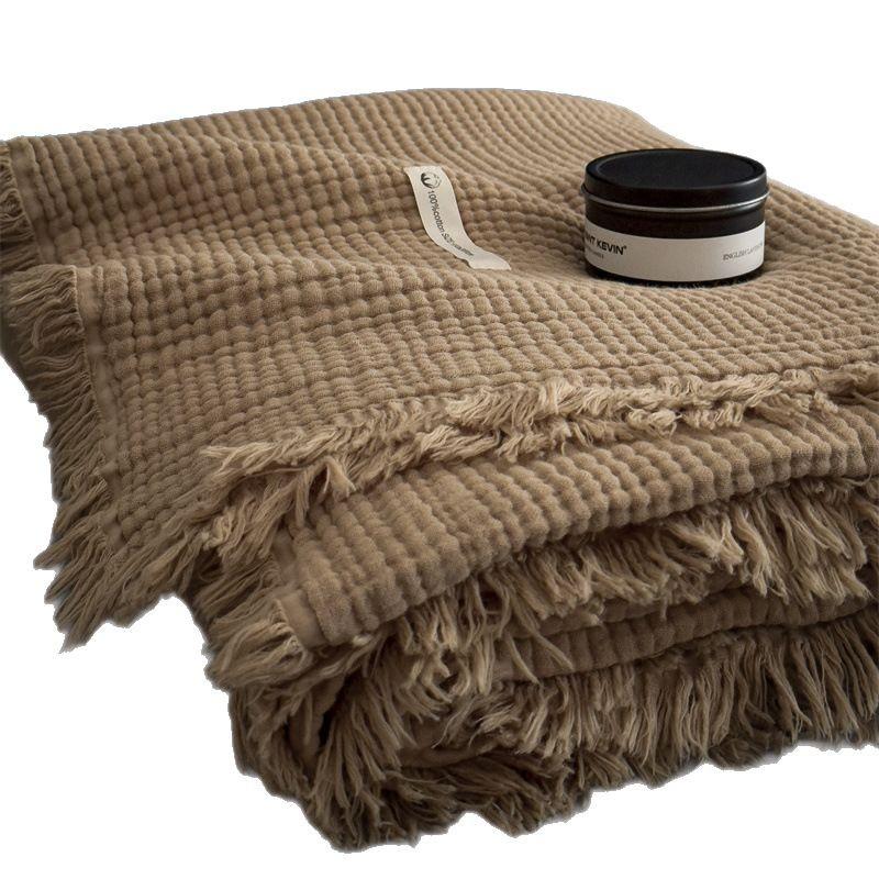 2025 A-Class All-Cotton Summer Quilt: Solid Color Gauze Blanket for Air Conditioning & Travel