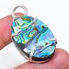Natürliches Abalone-Muschel Edelstein 925 Sterling Silber Schmuck Anhänger 1,85" AP-14257