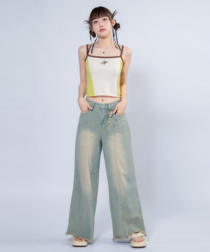 UNUSUALNORMAL Nash 2 Color Knit Top_Cream