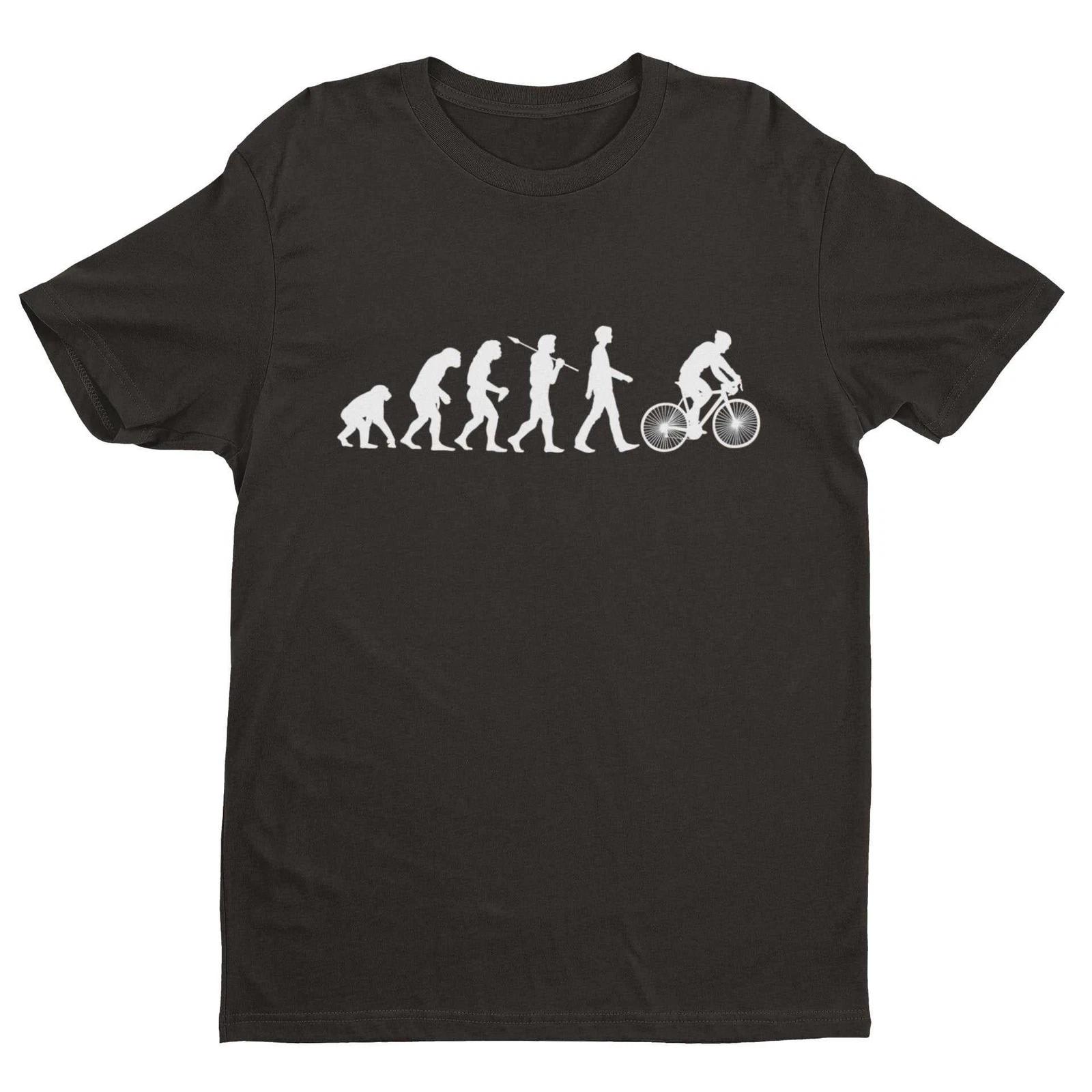 Funny Cycling T Shirt Evolution Of Cycling Ape To Man Darwin Design Cyclist Gift 3XL