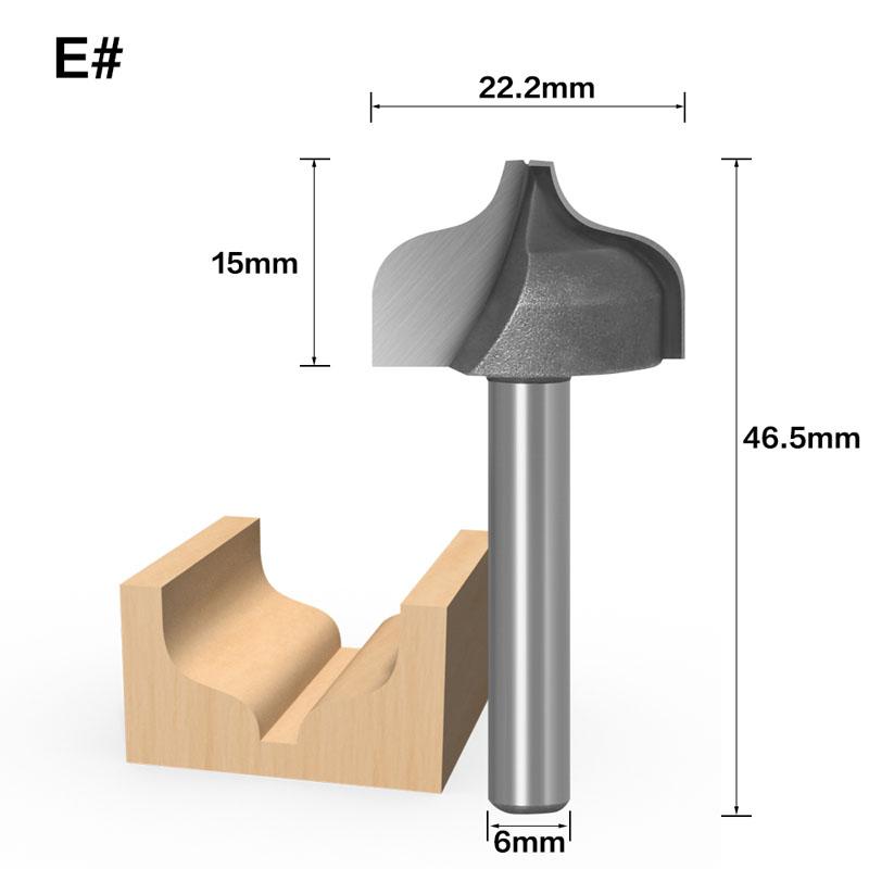 Broca enrutadora de madera con vástago de 6mm, fresa de extremo recto, recortadora de limpieza, embellecedor al ras, esquina redonda, caja de brocas, herramientas, 1 ud.