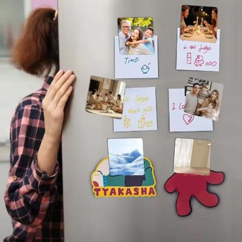 16 Pieces Square/Round DIY Transparent Refrigerator Magnet Magnetic Photo Stickers  Home Decor