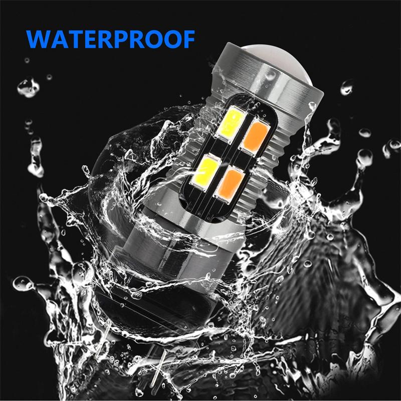 10X Led Light Dual Color Bulb T25 3157 P27-7W 5630 20Smd Canbus Car Brake Reverse Lamp Turn Signal White Amber