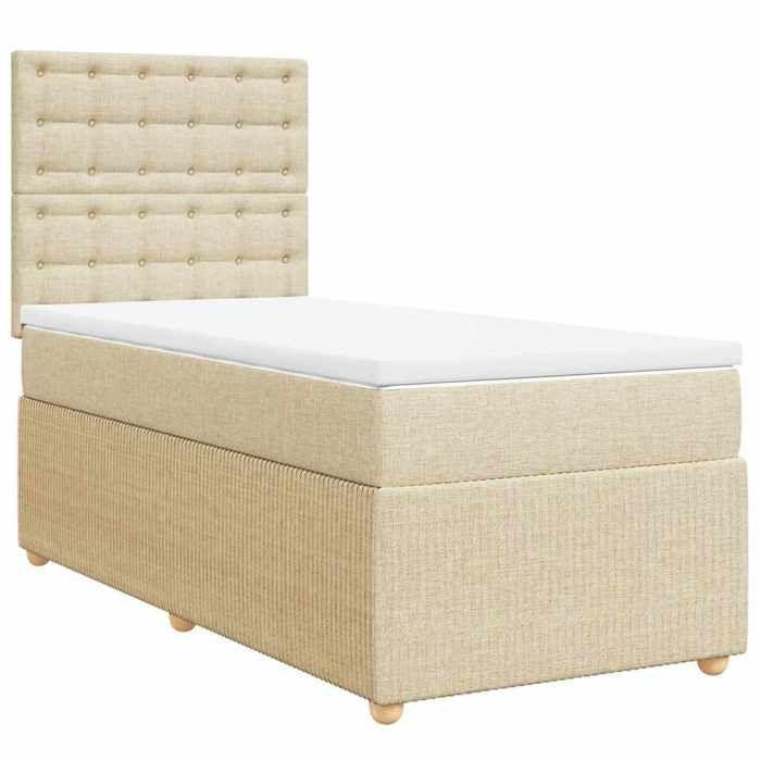 Maison Exclusive - Sommier à lattes de lit avec matelas Crème 80x200 cm Tissu