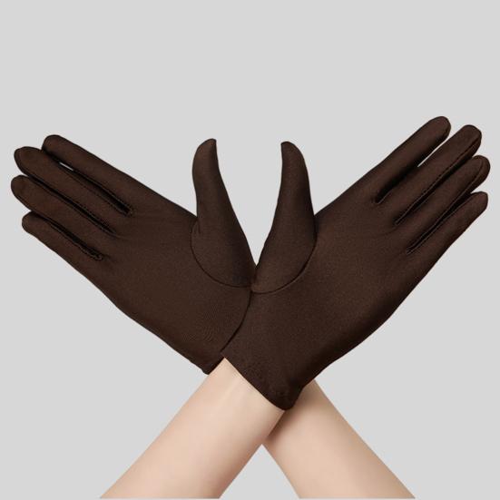 Yousheng 1 Pair Unisex Uniform Gloves for Men Women Wrist Length Stretchy Spandex Gloves Banquet Wedding Party Short Gloves for Formal Tuxedo Guard