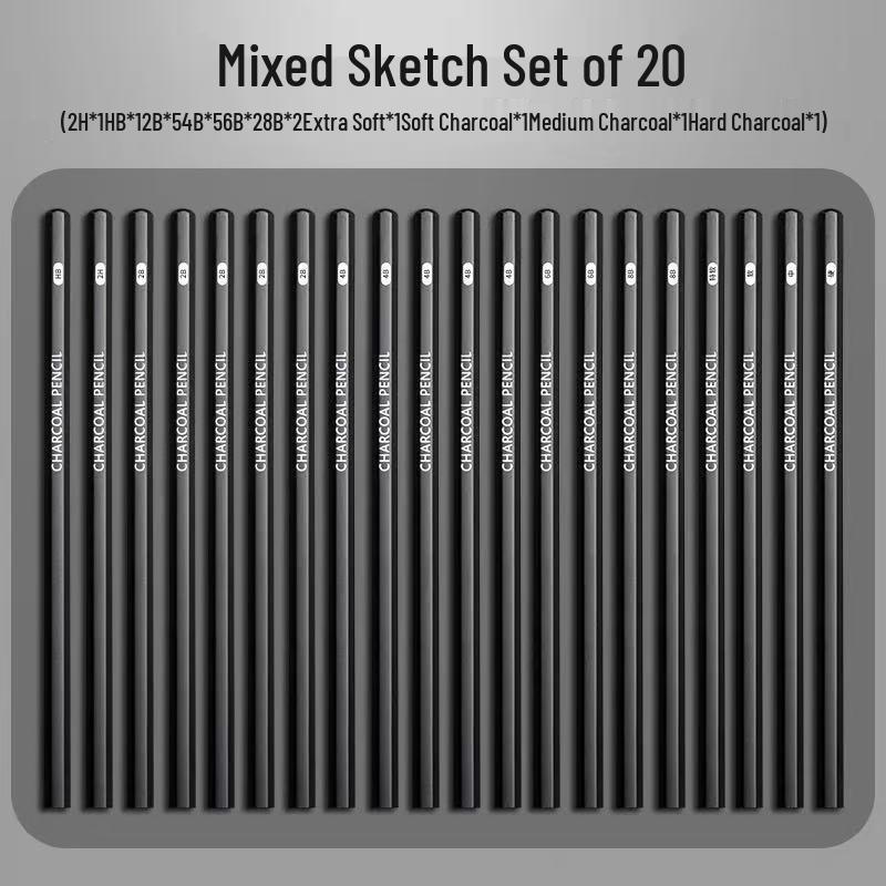 Art Student Sketching Pencil Set - Quick Sketch 2B & Charcoal for Beginners