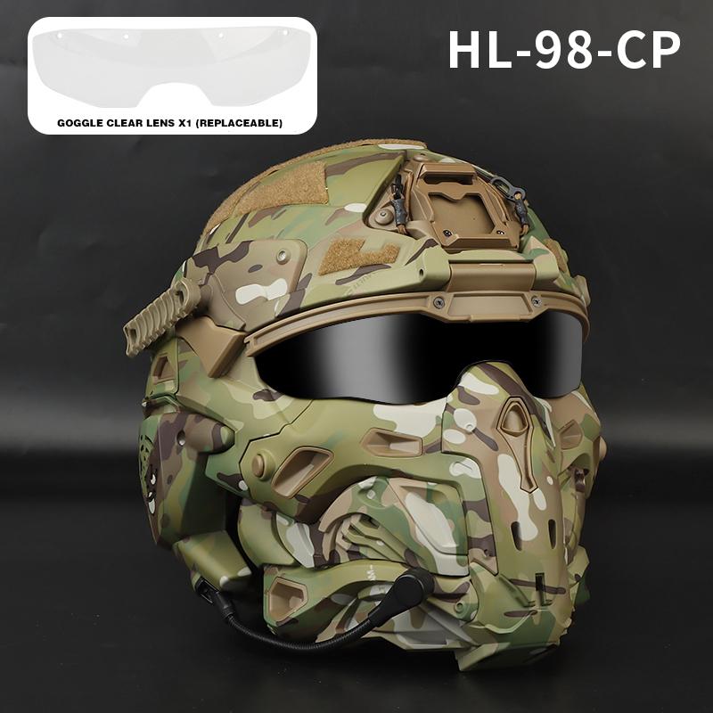ABS Outdoor Casco Protector Built-in Headset Lens Multiple Color Safety CS Game Full Face Field Cover Tactical Mask Helmet