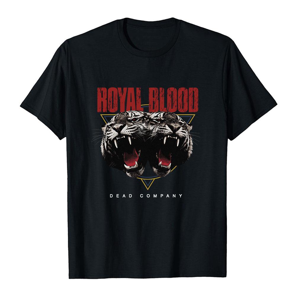Herren Damen Royal Blood Band T-Shirt Dead Company Doppel Tiger Grafikdruck Merch Kurzarm Baumwolle Freizeit-T-Shirts Unisex T-Shirts