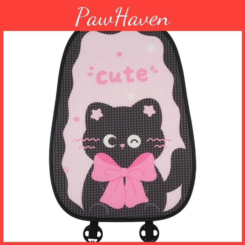 Cat Cute Bow Cartoon Animal Car Seat Cover Car Interior Cushion Decoration Set