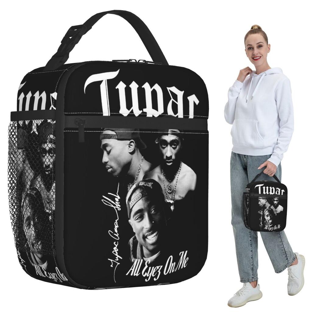 Rapper Tupac 2PAC Hip Hop Insulated Lunch Bag for Women Office Cooler Thermal Food Box Tote Portable Lunch Boxes Container