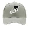 Metal Skeleton Hand Heart Wall Decor Hip Hop Hat Fashion Outdoor Sports Sandwich Baseball Cap