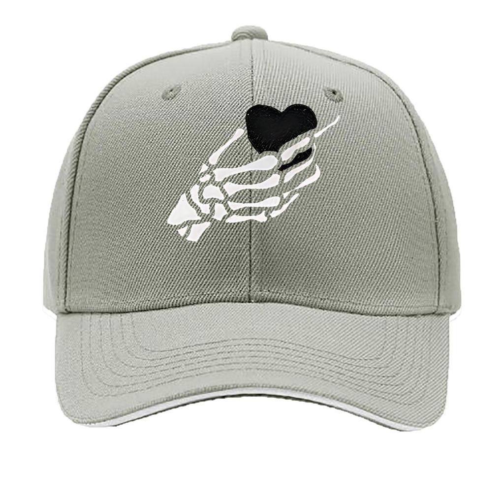 Metal Skeleton Hand Heart Wall Decor Hip Hop Hat Fashion Outdoor Sports Sandwich Baseball Cap