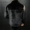 2025 Men's High-Quality Faux Mink Shearling Coat - Thickened Stand-Collar Winter Zip Top