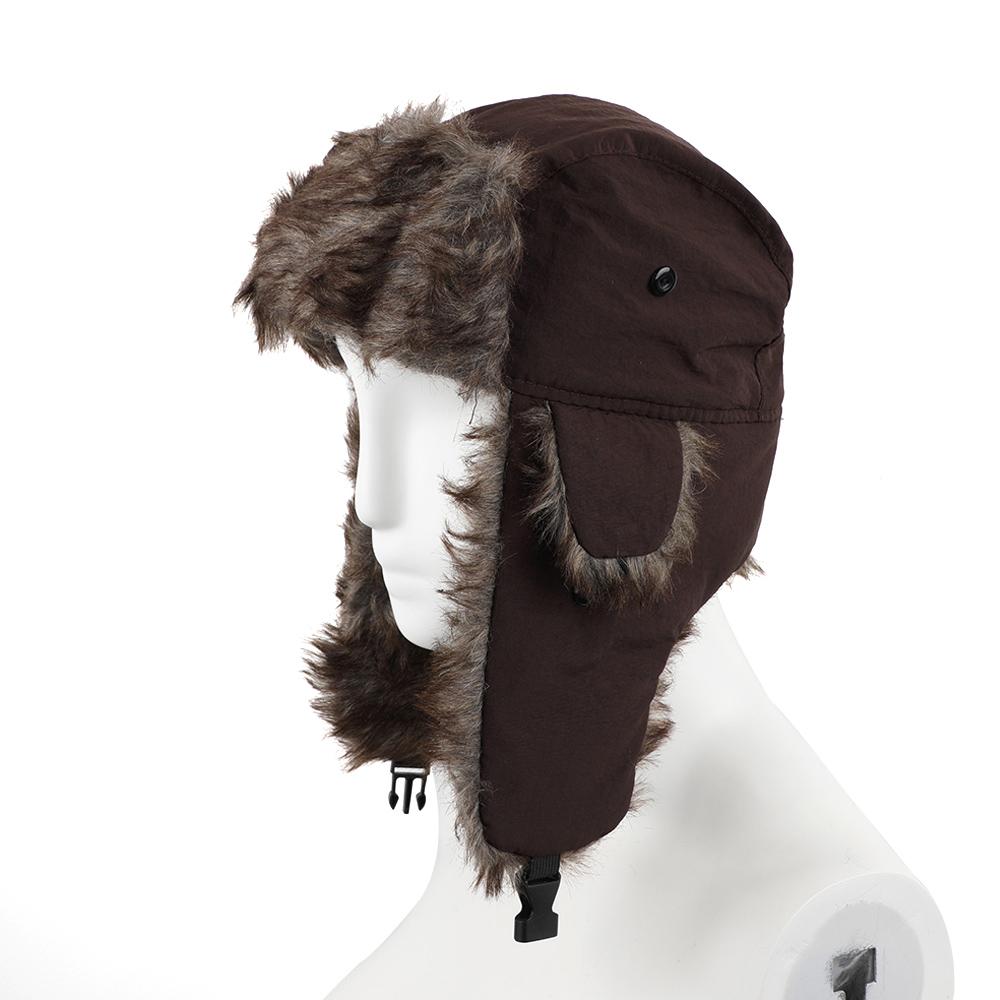 Men Women Trapper Russian Ushanka Warm Winter Fur Earflap Hat Outdoor Sports Skiing Hunting Fishing Plush Cap