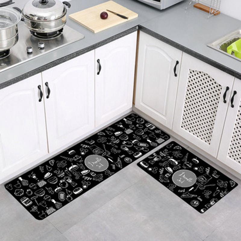 Fashionable Textile Kitchen Mat Anti -Slip Kitchen Rugs Balcony Bathroom Printed Carpet Home Floor Mat Doormat Bath Carpet