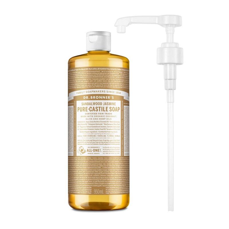 Dr. Bronner's Pure Castile Soap 950ml + Select 1 of 12 Exclusive Pump