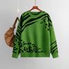 2023 European & American Leopard Print Long-Sleeve Knit Sweater for Women - Autumn/Winter Fashion