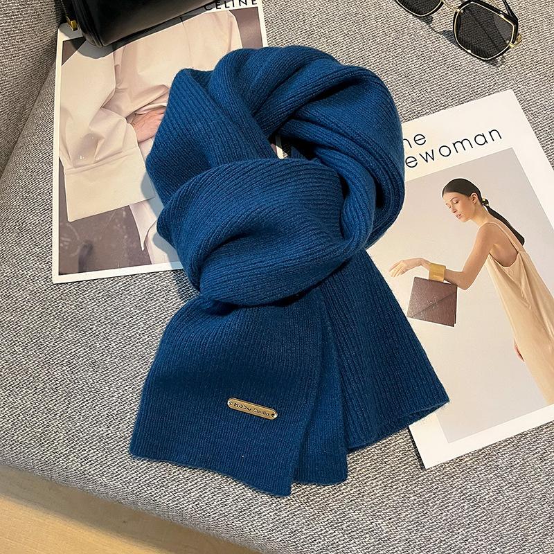 100 pure wool scarf wool camel beige warm knitted scarf versatile men's and women's scarves