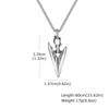 Spear Point Arrowhead Necklaces for Men, Cool Punk Stainless Steel Arrow Pendant Collar with Box Chain Gift Jewelry